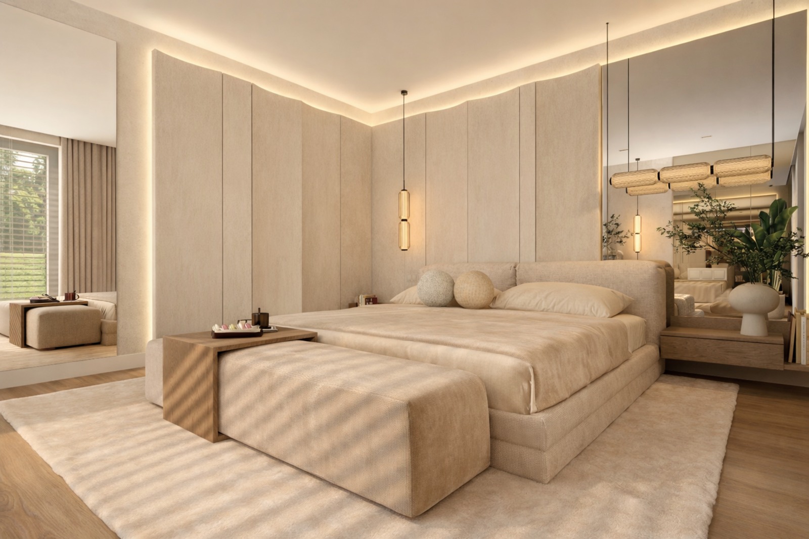 Sypialnia premium w jasnych barwach